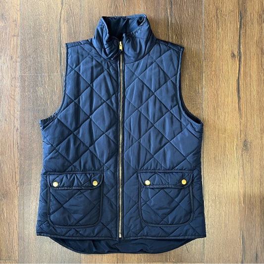 Quinn navy quilted zip up vest SZ LG