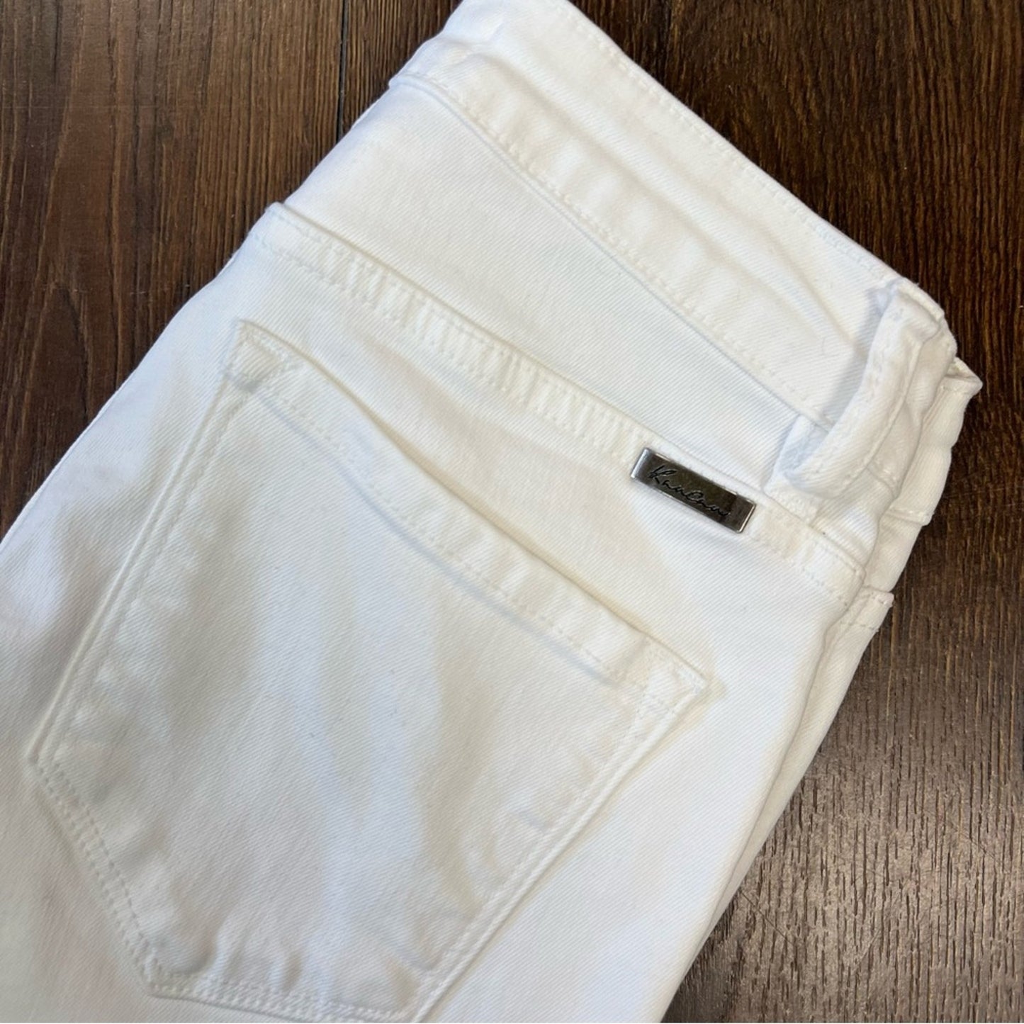 KanCan Mid Rise Hem Detail White Ankle Skinny Jeans SZ 5/26