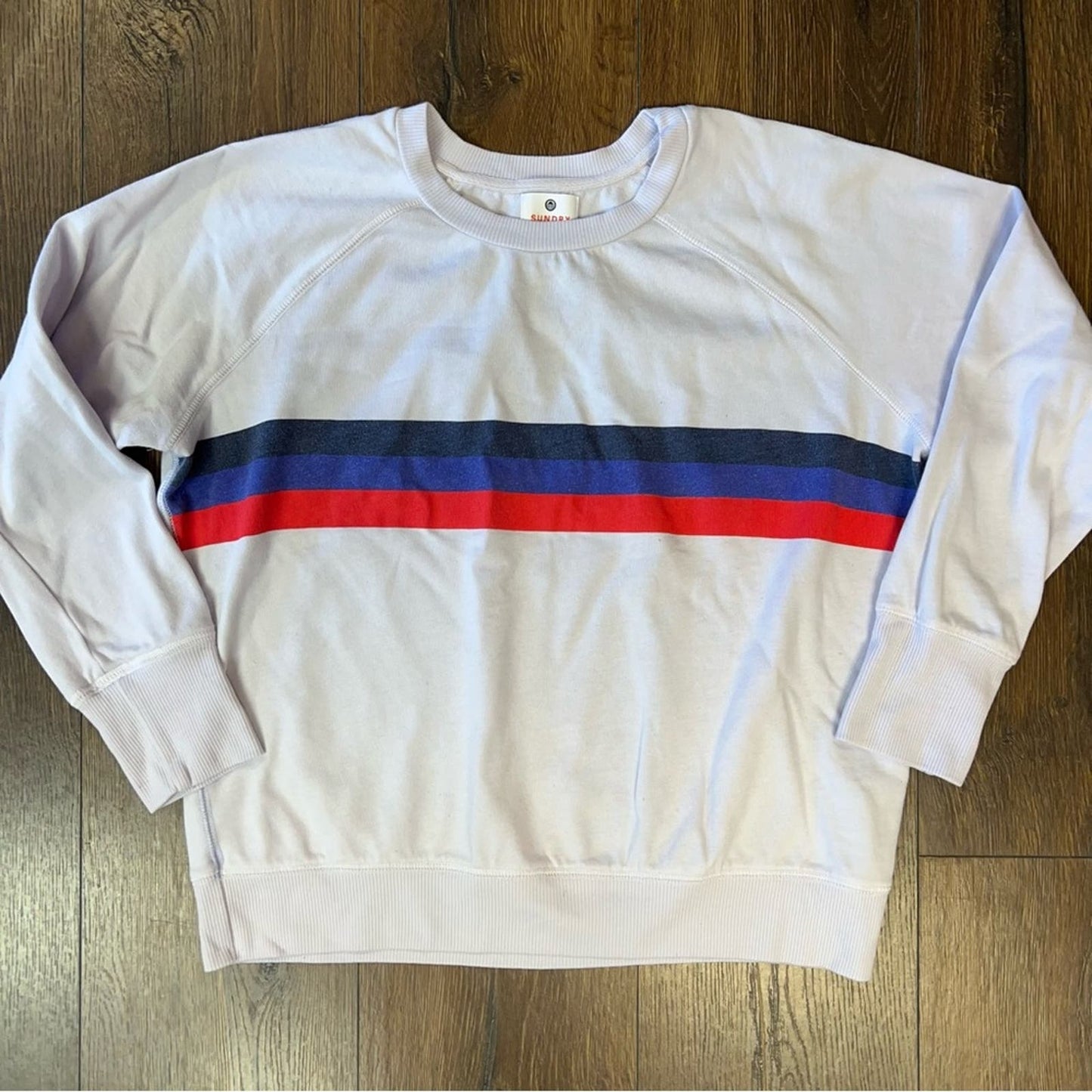 Sundry Striped Detail Sweatshirt SZ 2/MED