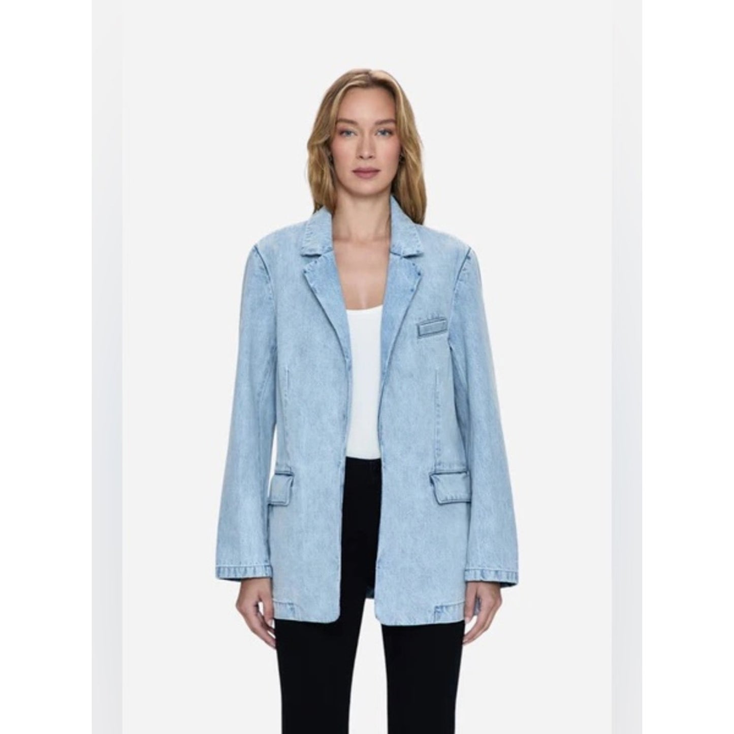 🆕 Pistola Skylar Boyfriend Denim Blazer NWT SZ XS