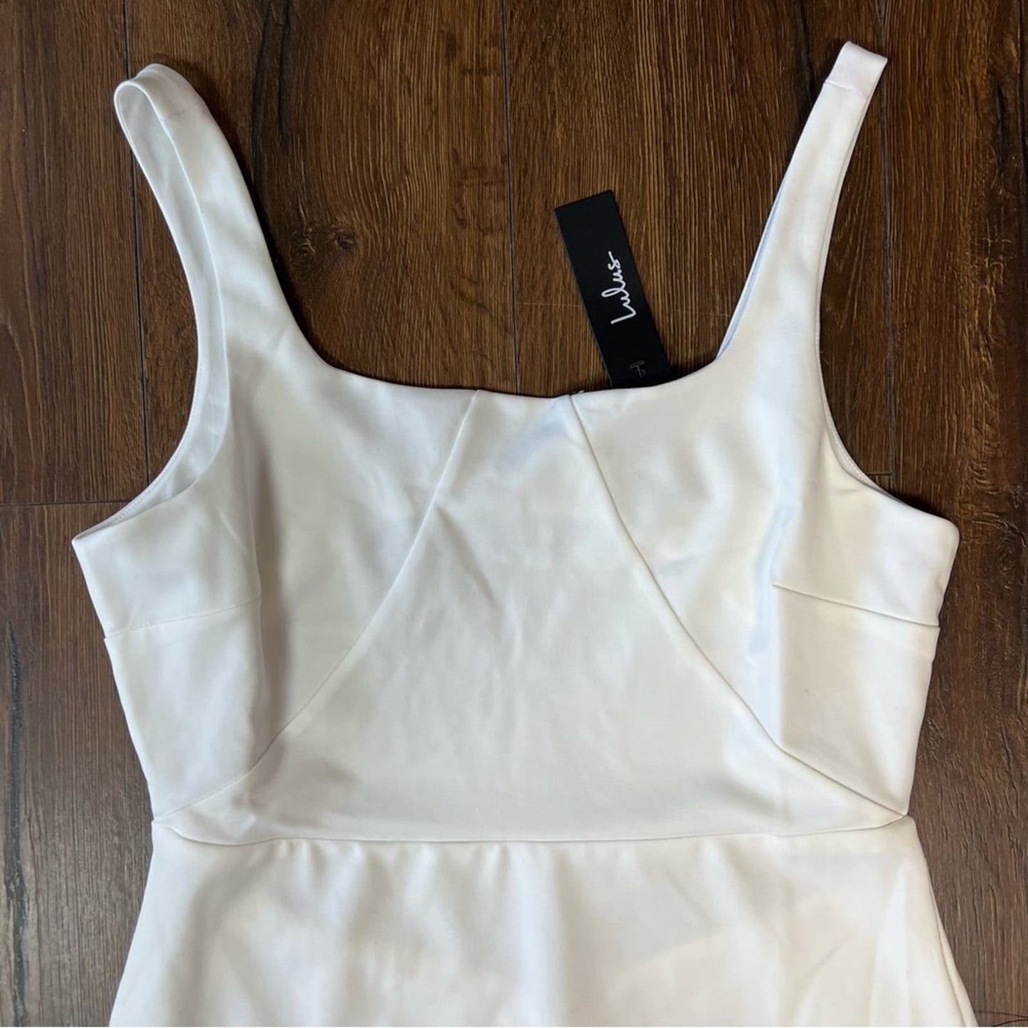 🆕 Lulu’s You're a Flirt White Sleeveless Cutout Mini Dress SZ XL