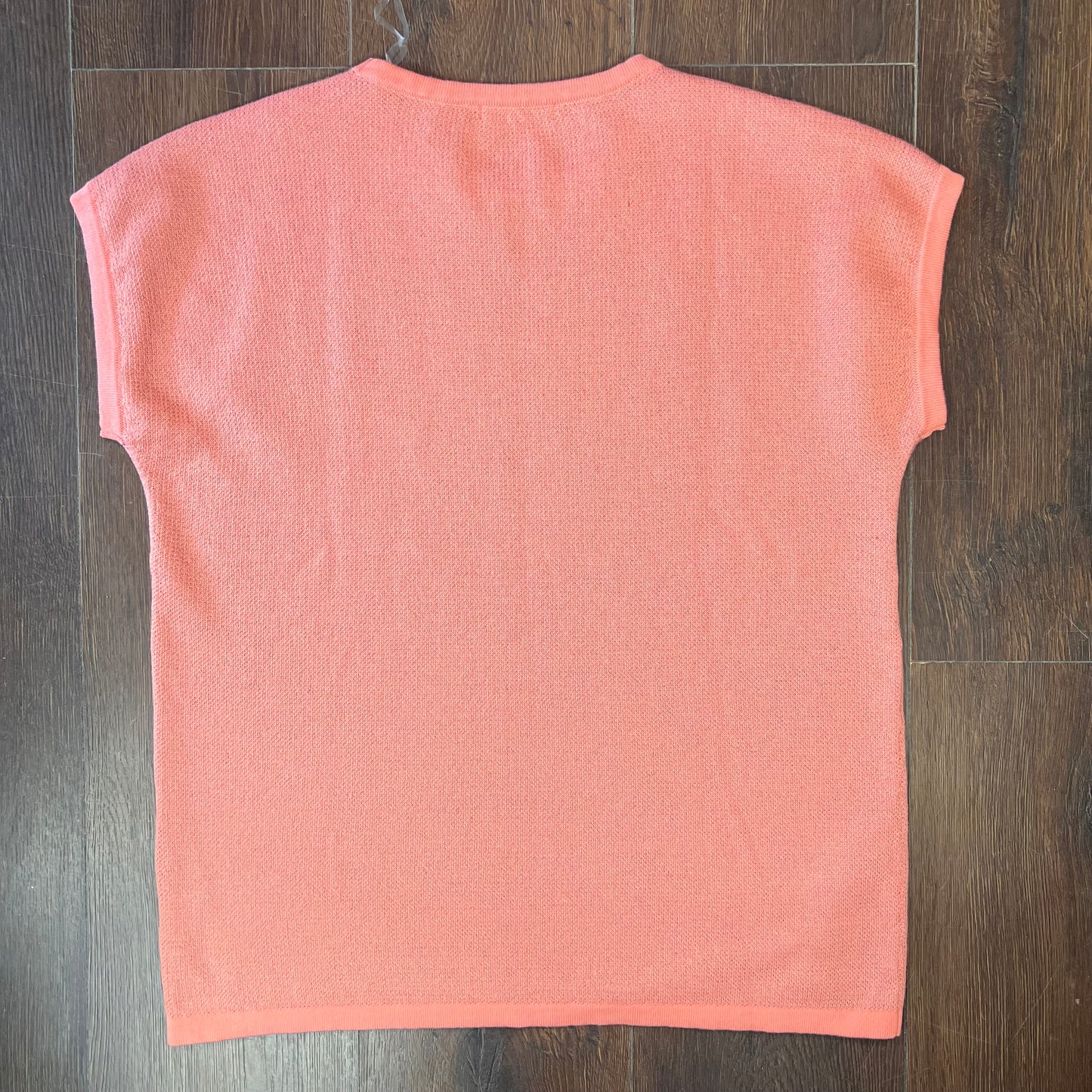 NWOT STACCATO Coral Floral Sweater Knit Top SZ LG