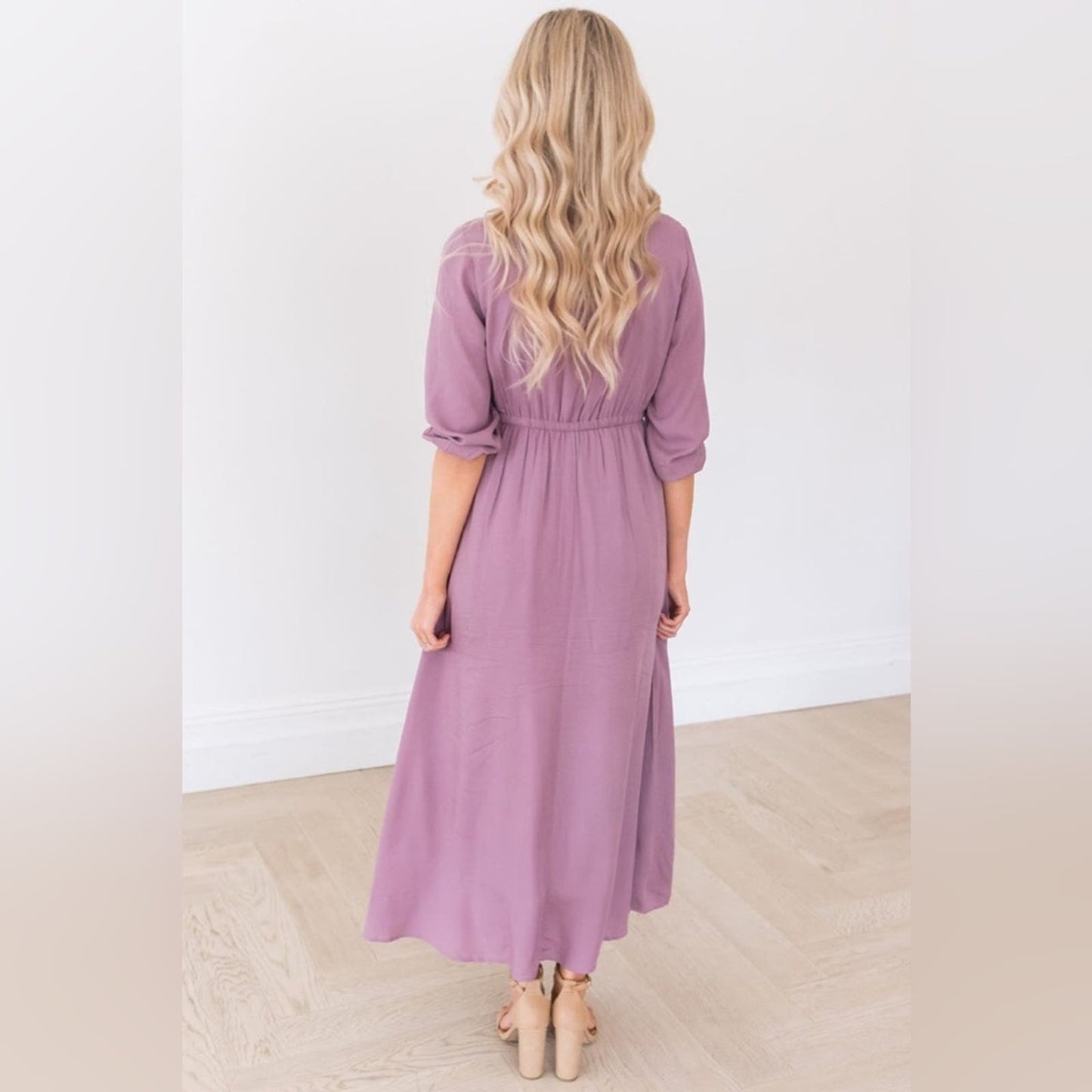 Polygram “The Rylan” modest embroidered maxi dress SZ MED