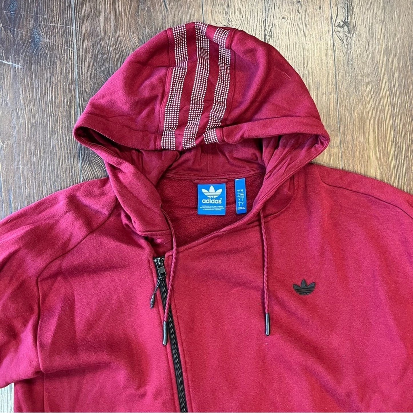 Adidas Originals Burgundy long sweatshirt jacket SZ LG