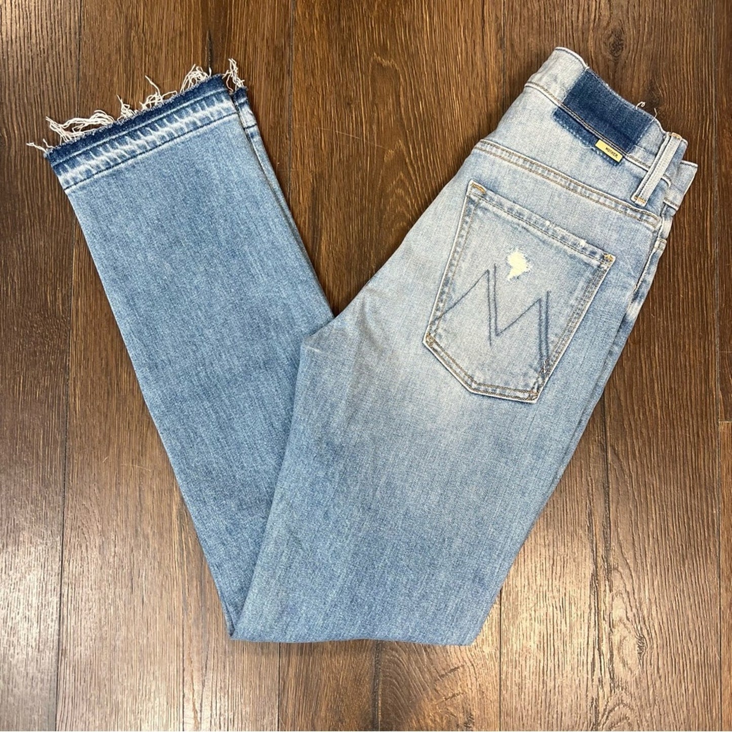 MOTHER Denim High Waisted Hiker Hover Undone Hem SZ 25/0