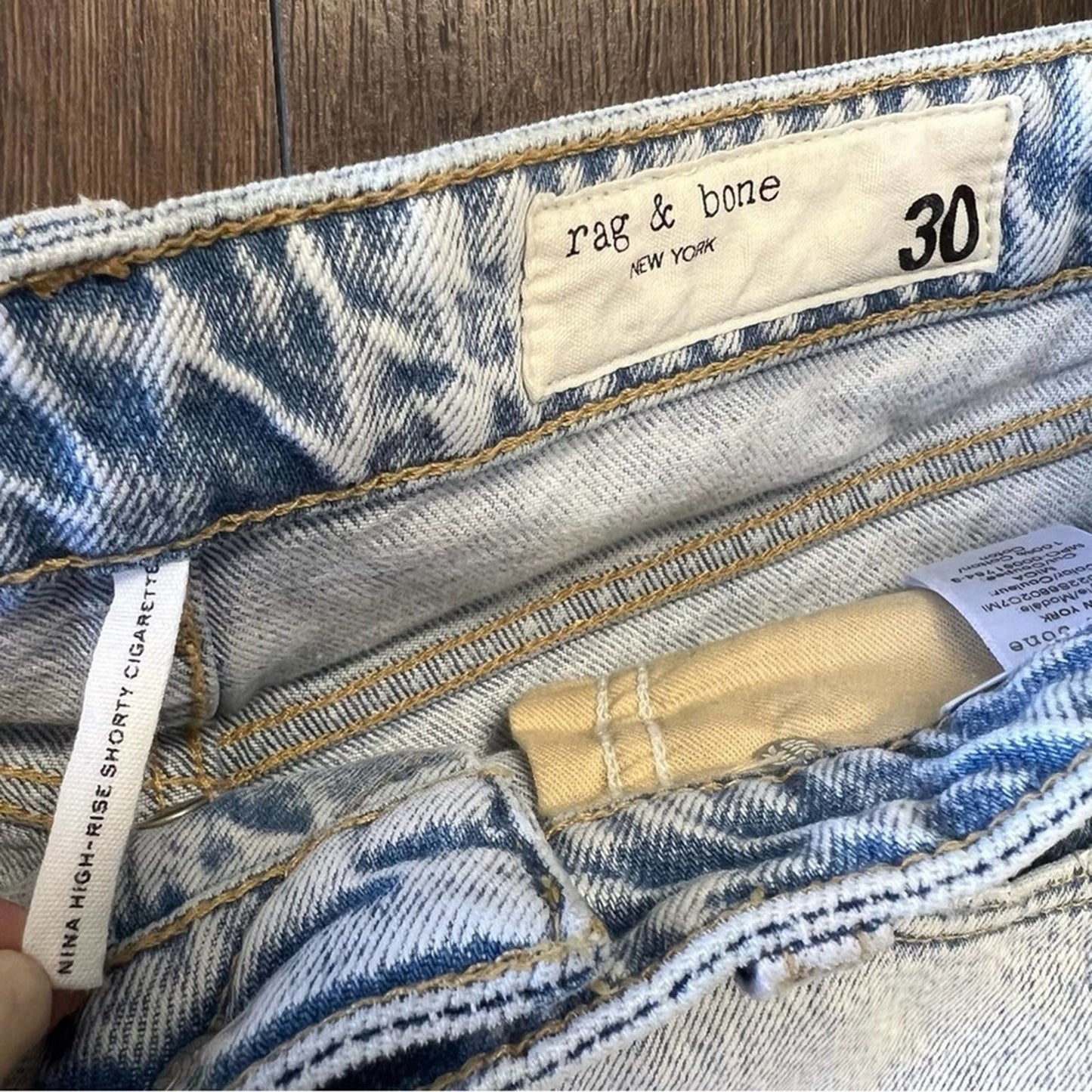 Rag &‎ Bone Nina High rise shorty cigarette jeans SZ 30/10