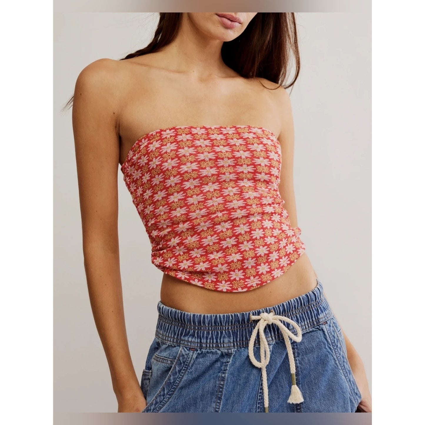 🆕 Free People Smocked Tube Top NWT SZ SM