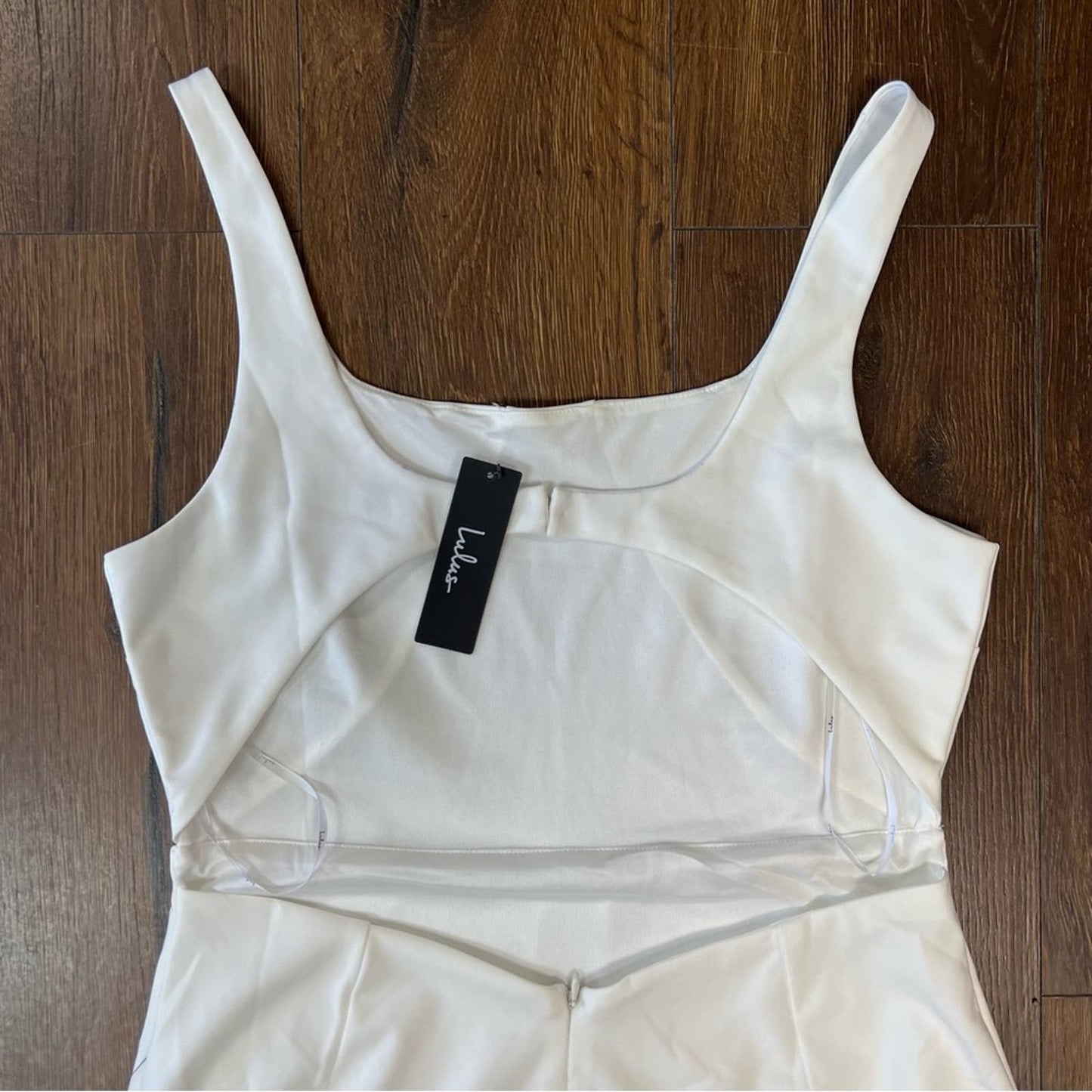 🆕 Lulu’s You're a Flirt White Sleeveless Cutout Mini Dress SZ XL