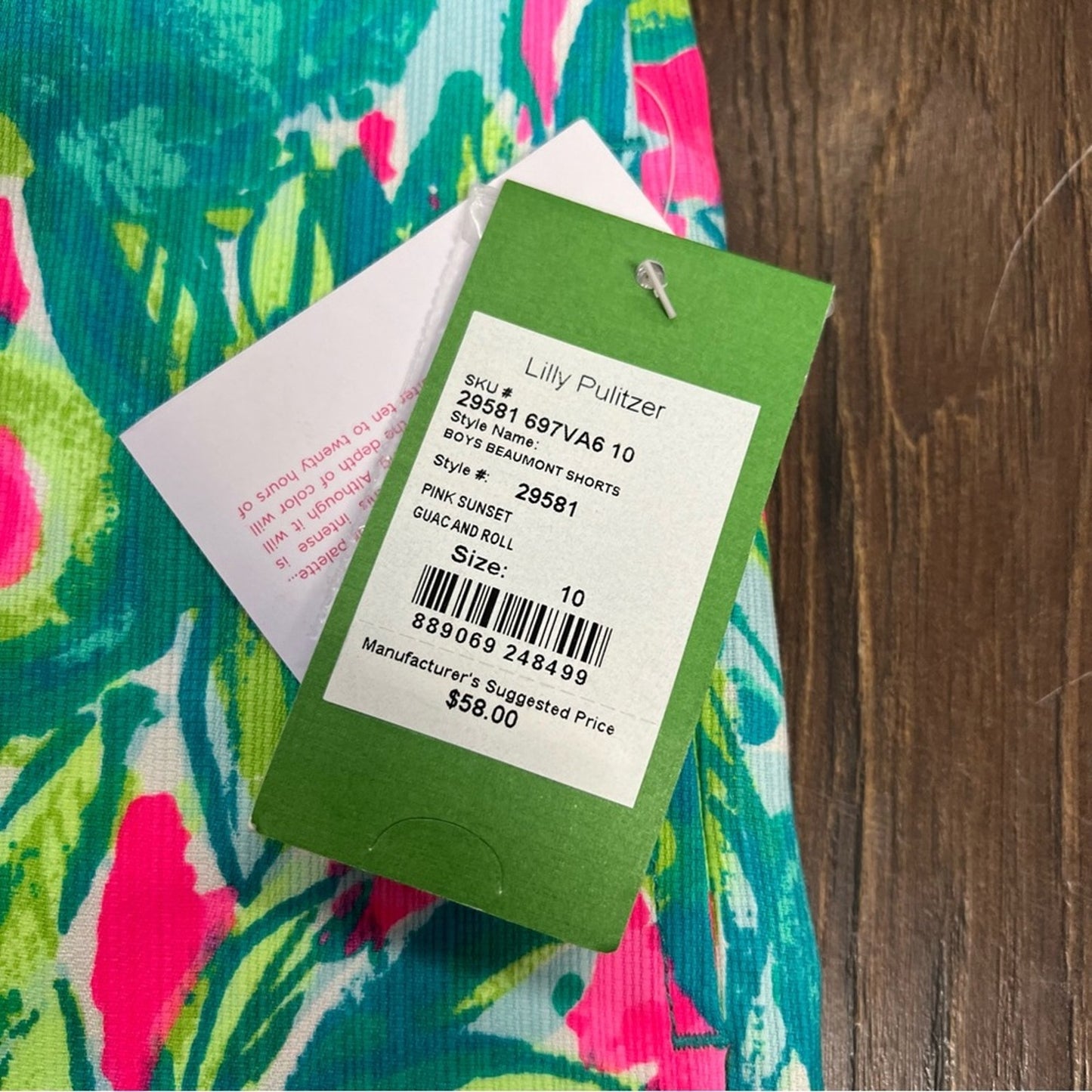 🆕 Boy’s Beaumont shorts in pink sunset guacamole roll SZ 10