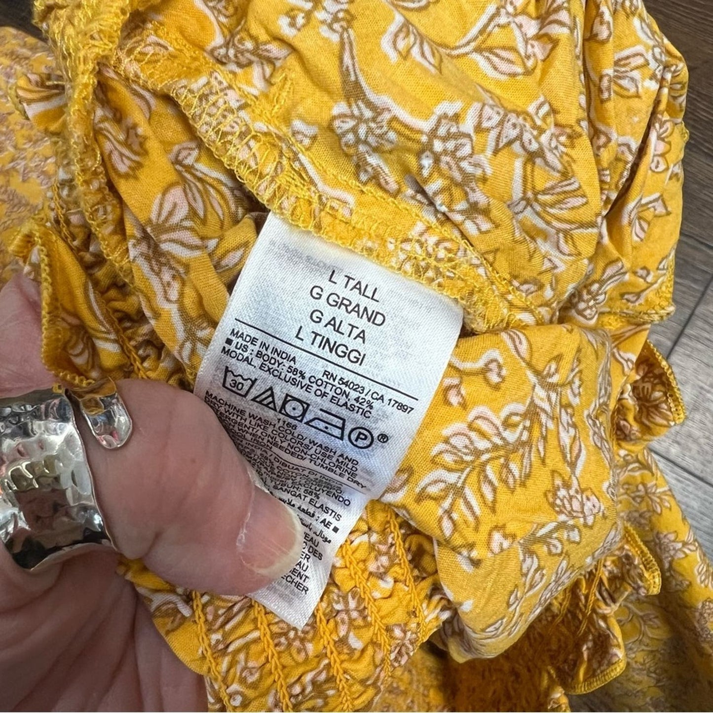 Old Navy yellow floral 2PC set SZ XL TOP/LG TALL BOTTOM