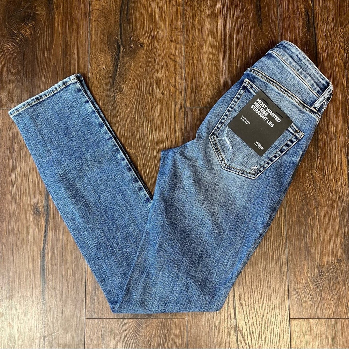 🆕 Silver Jeans Most Wanted Mid Rise Straight Leg Jeans SZ 26/2
