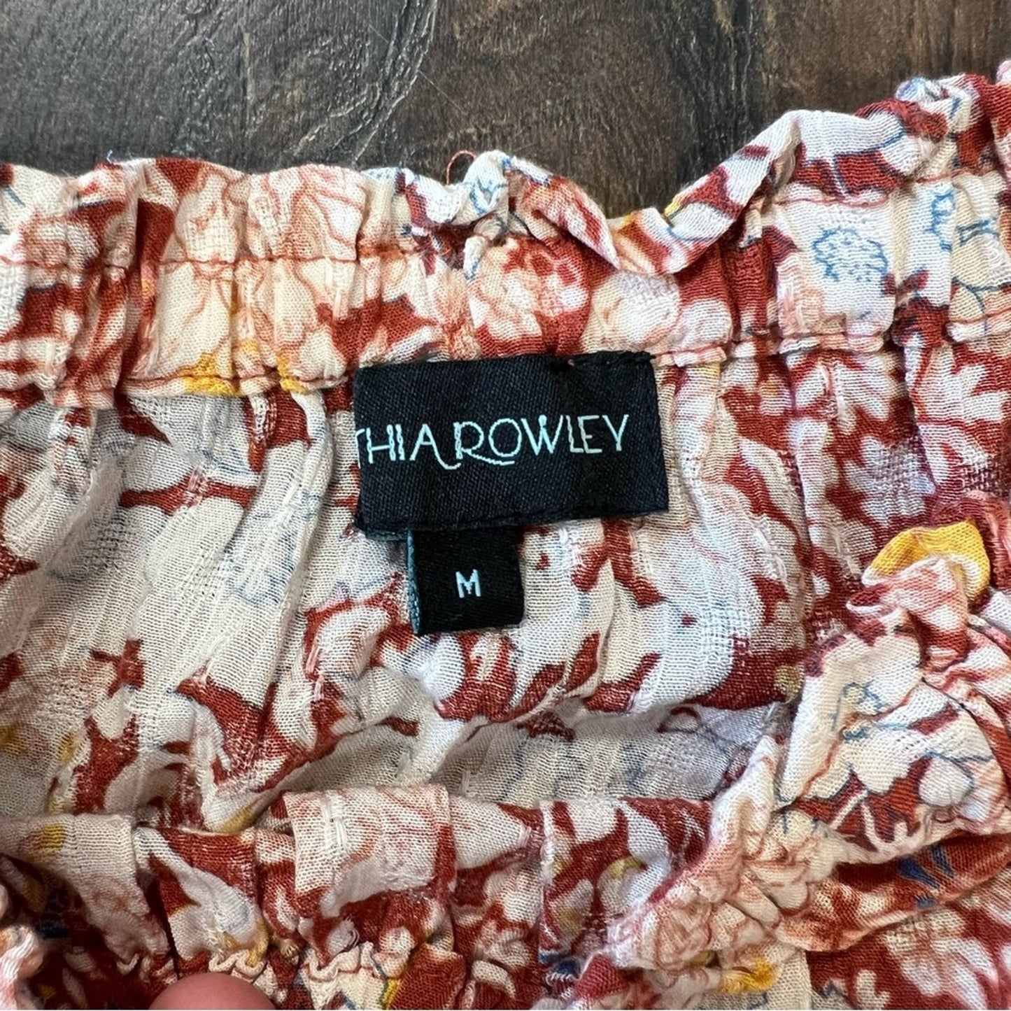 Cynthia Rowley rust floral crop top SZ MED