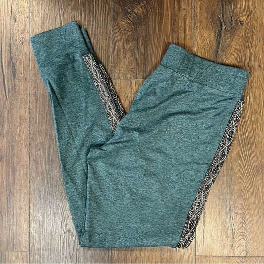 LOGO Lounge Teal Joggers With Beaded Sides SZ SM