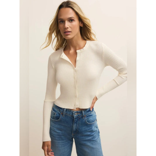 🆕 Z Supply Patrice Ribbed Button-Front Cardigan Sweater SZ MED