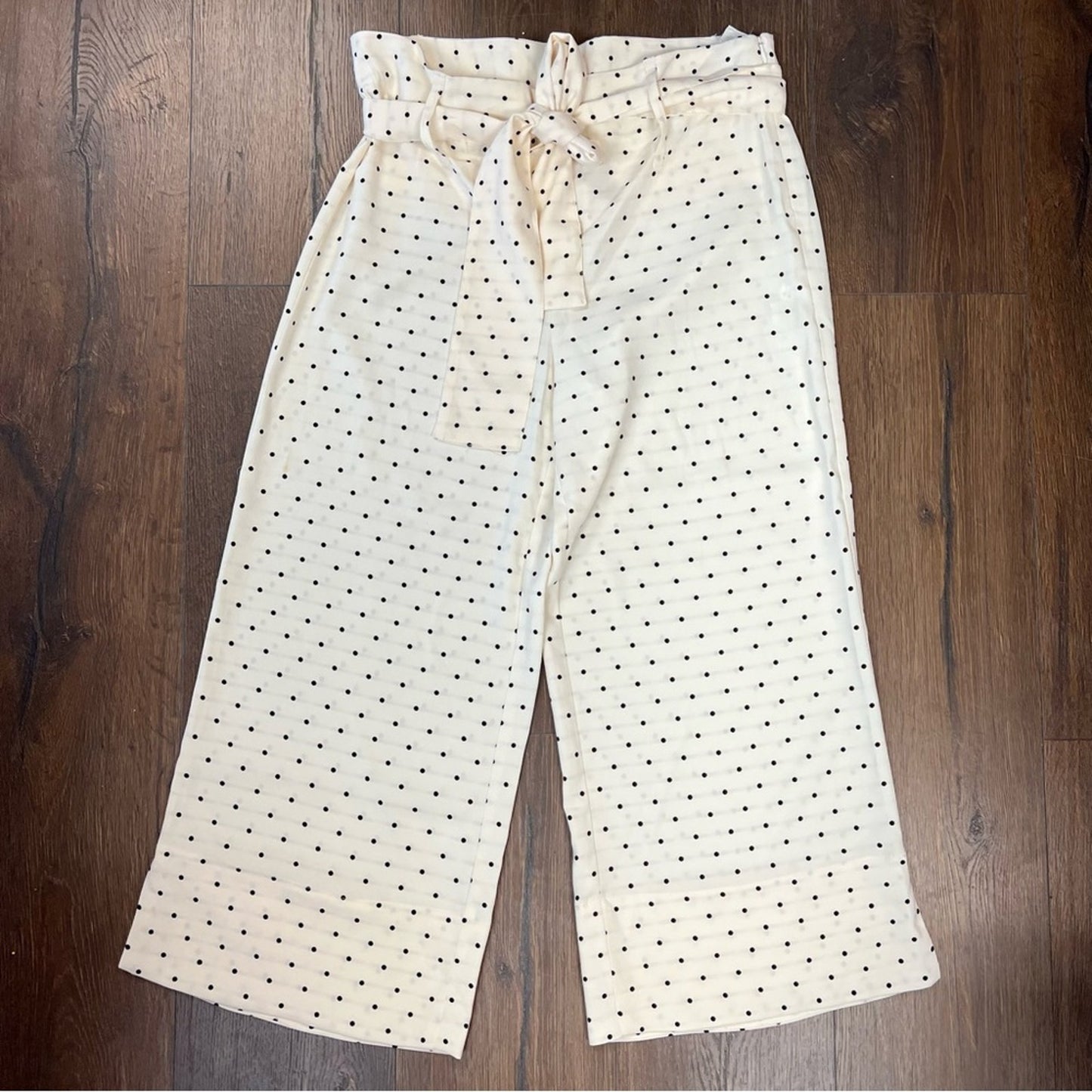 Cynthia Rowley polkadot wide leg crop pant SZ 10