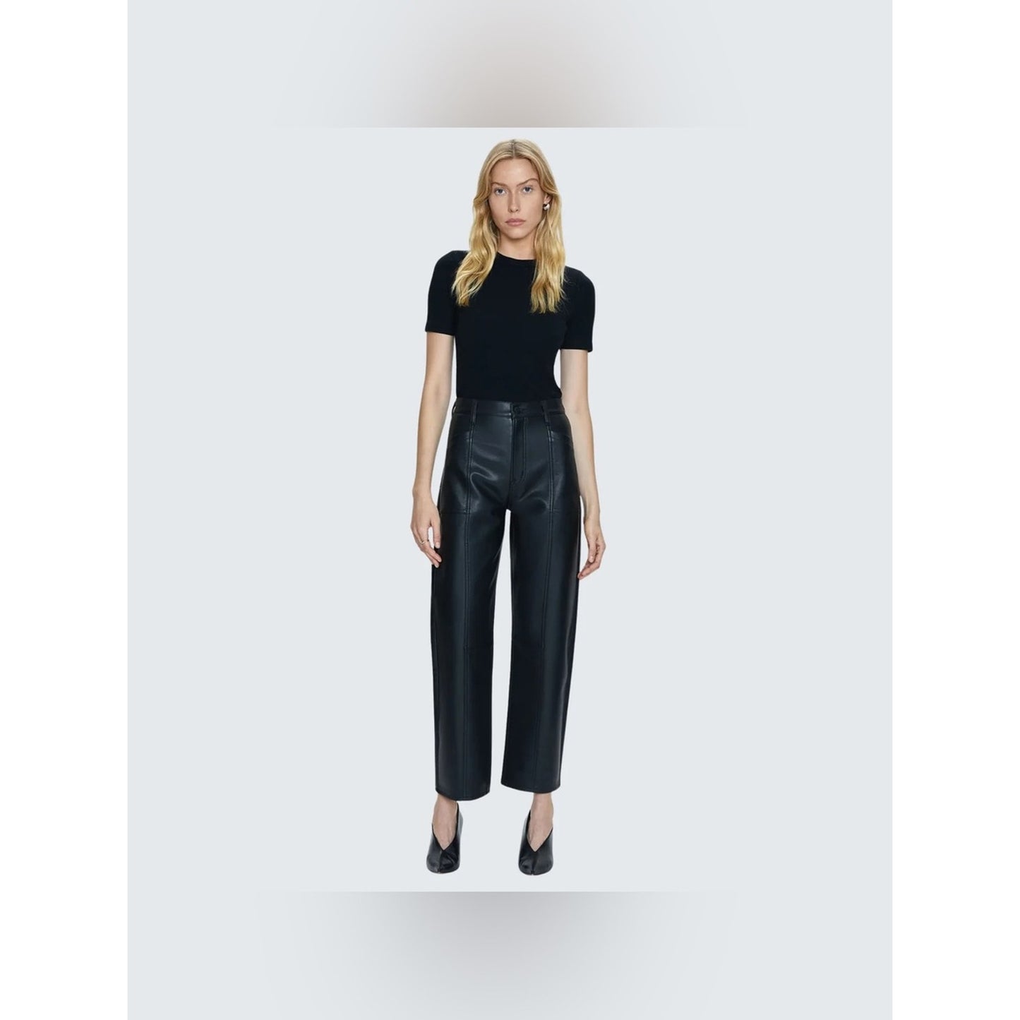 🆕 PISTOLA High Rise Arched Faux Leather Pants NWT SZ 27