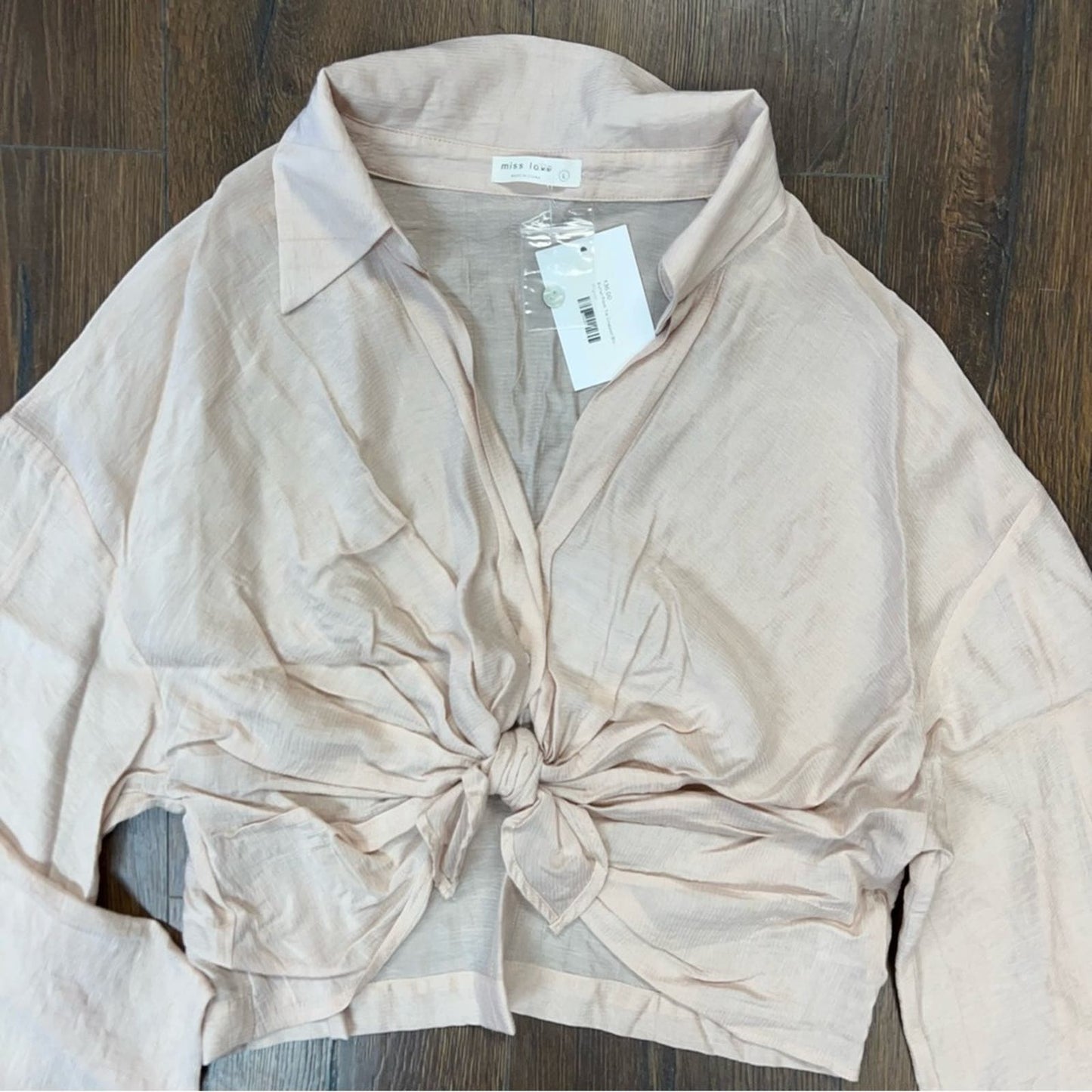 🆕 Miss Love front tie collared top SZ LG