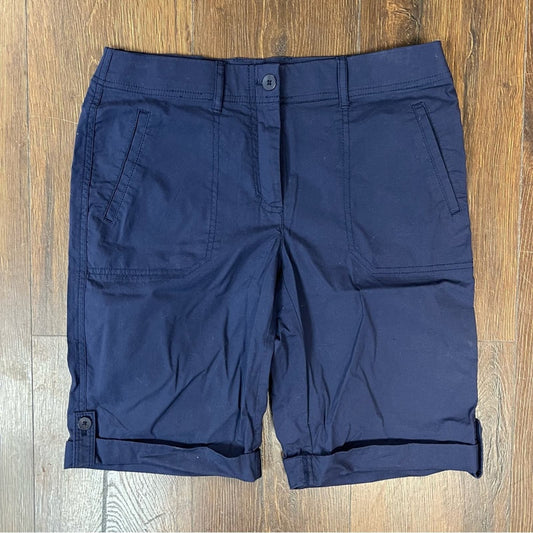 Chicos navy cuffed Bermuda shorts SZ 00/2