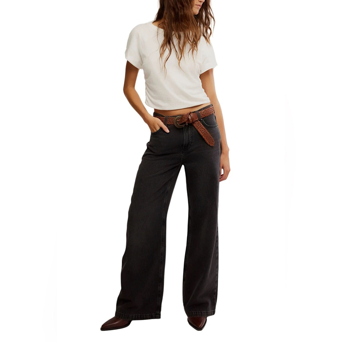 🆕 We The Free Stride High Waist Wide Leg Jeans SZ 28