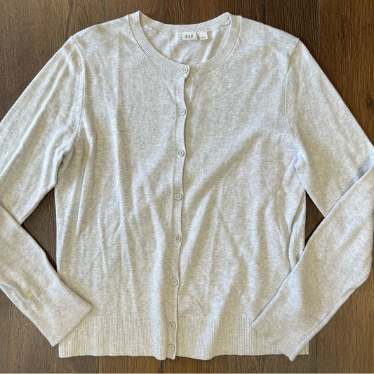Gap knit, crewneck lightweight cardigan SZ LG