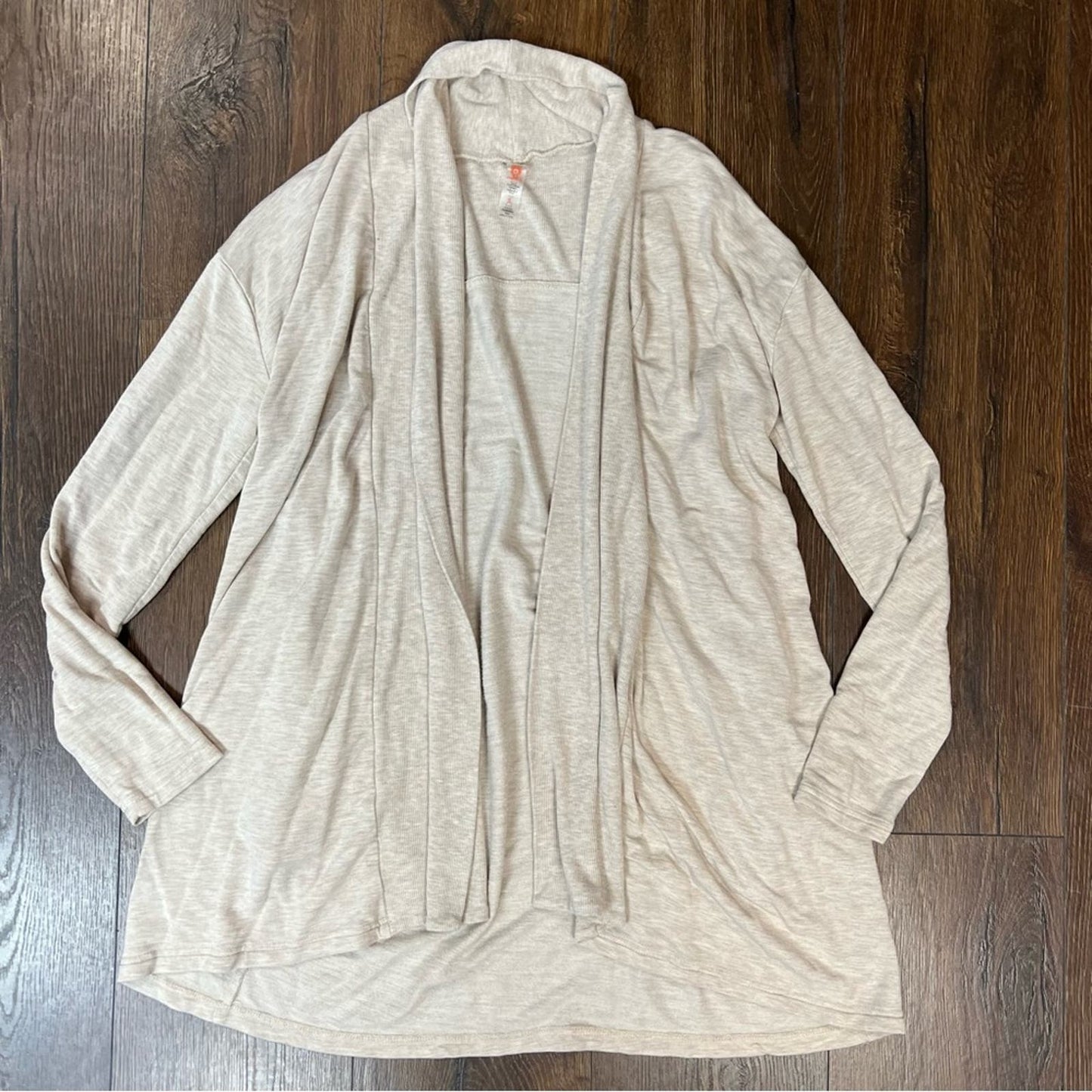Mono B Longline Open-Front Cardigan with Back Yoke SZ SM