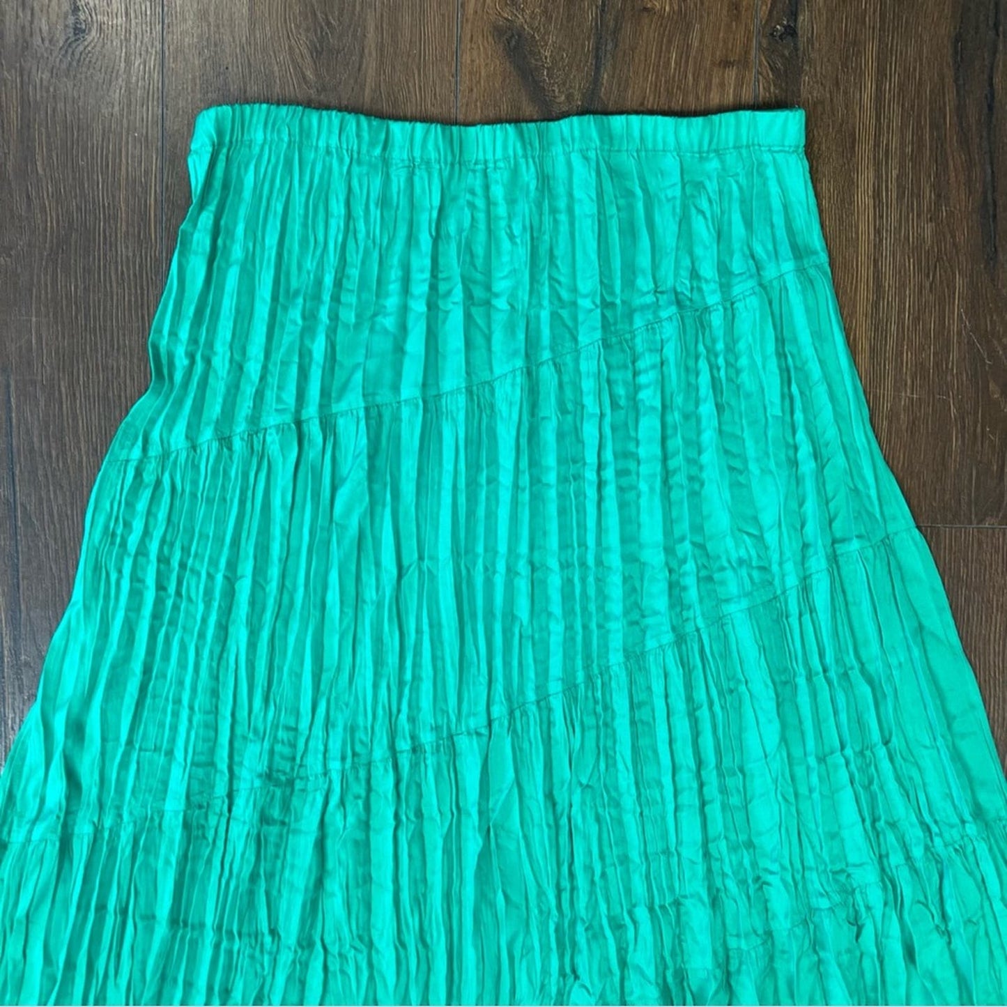 Chicos Tiered Crinkle Maxi Skirt SZ 1/MED
