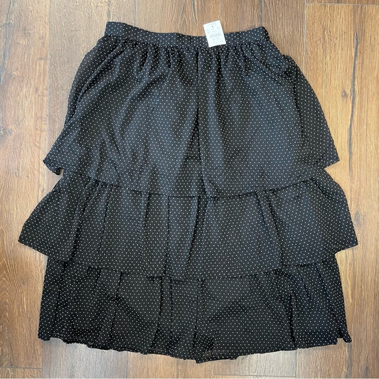 🆕 J.Crew Factory Women's Ruffle Tiered Midi Skirt SZ MED