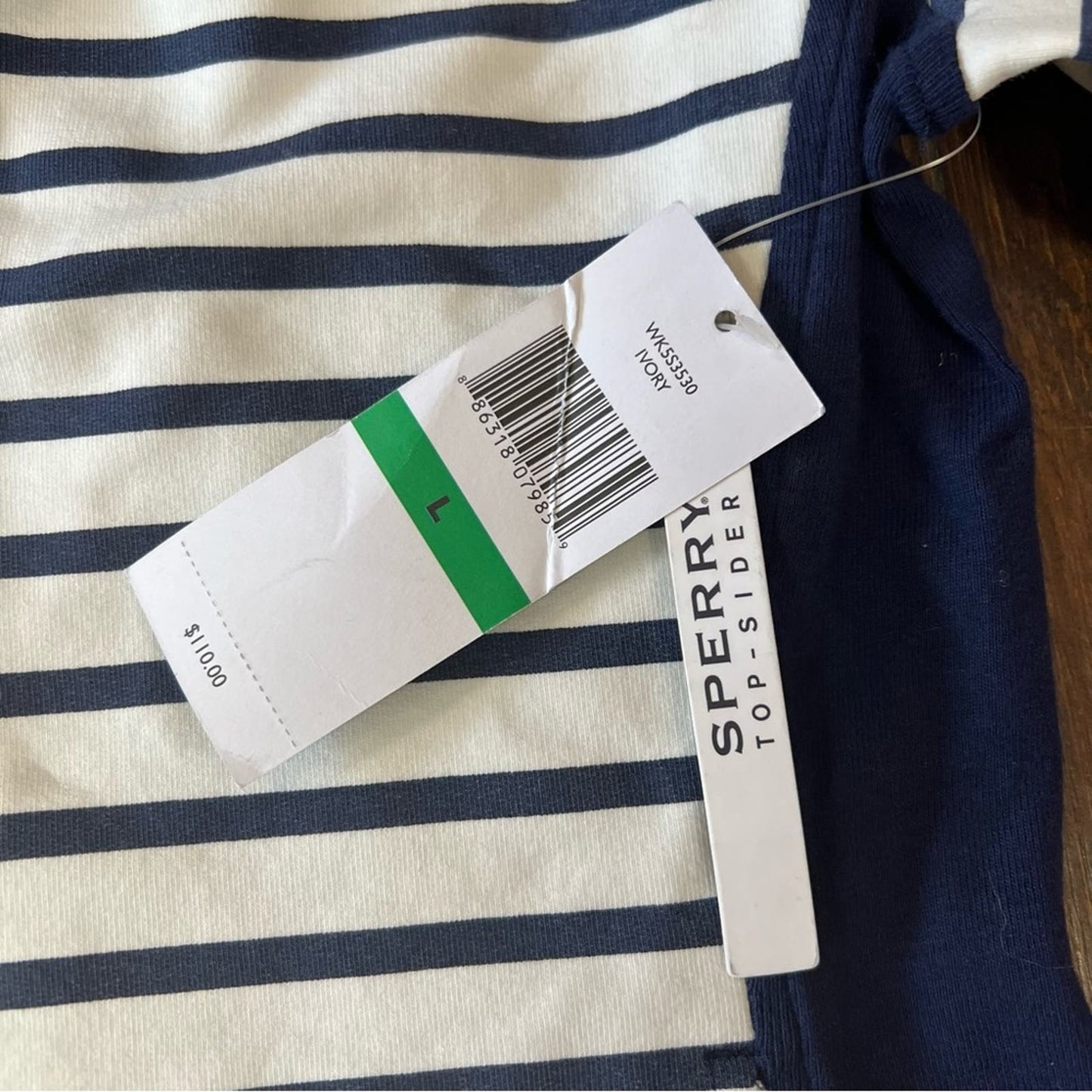 Sperry Top Sider Zip Up Striped Jacket SZ LG