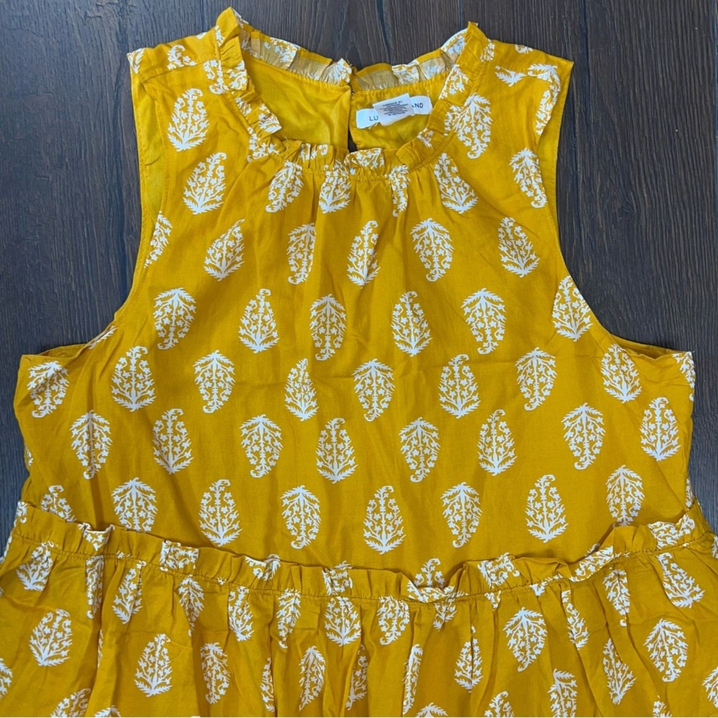 Lucky brand, yellow sleeveless dress SZ LG