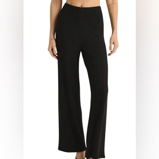 NEW Z Supply Monte Rib Pant Black‎ Wide Leg XS