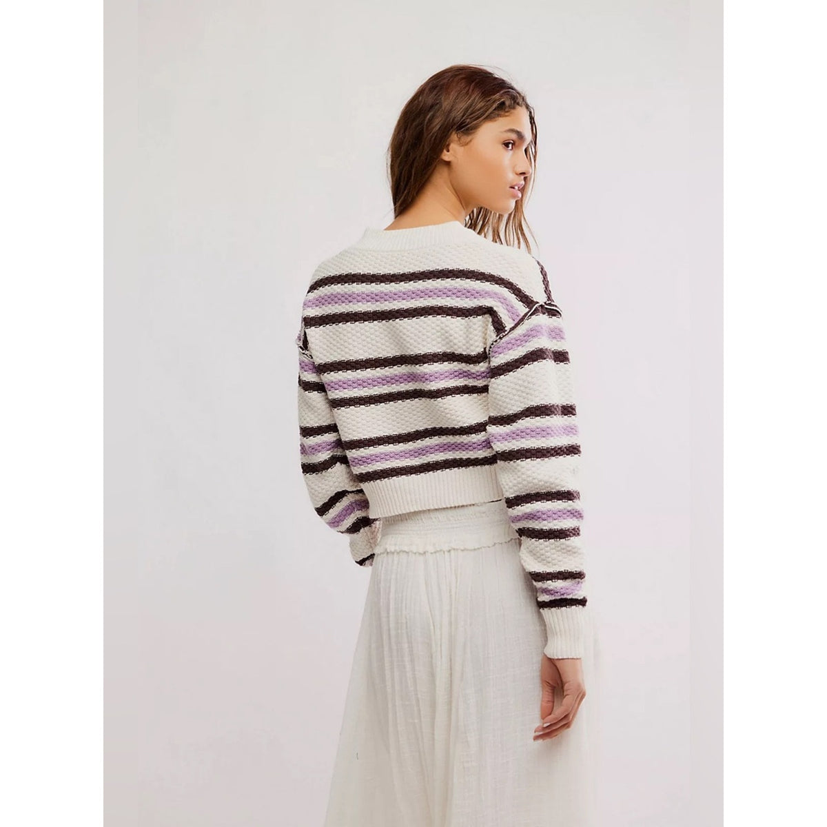 🆕 Free People Lila Stripe Cropped Cardigan SZ SM