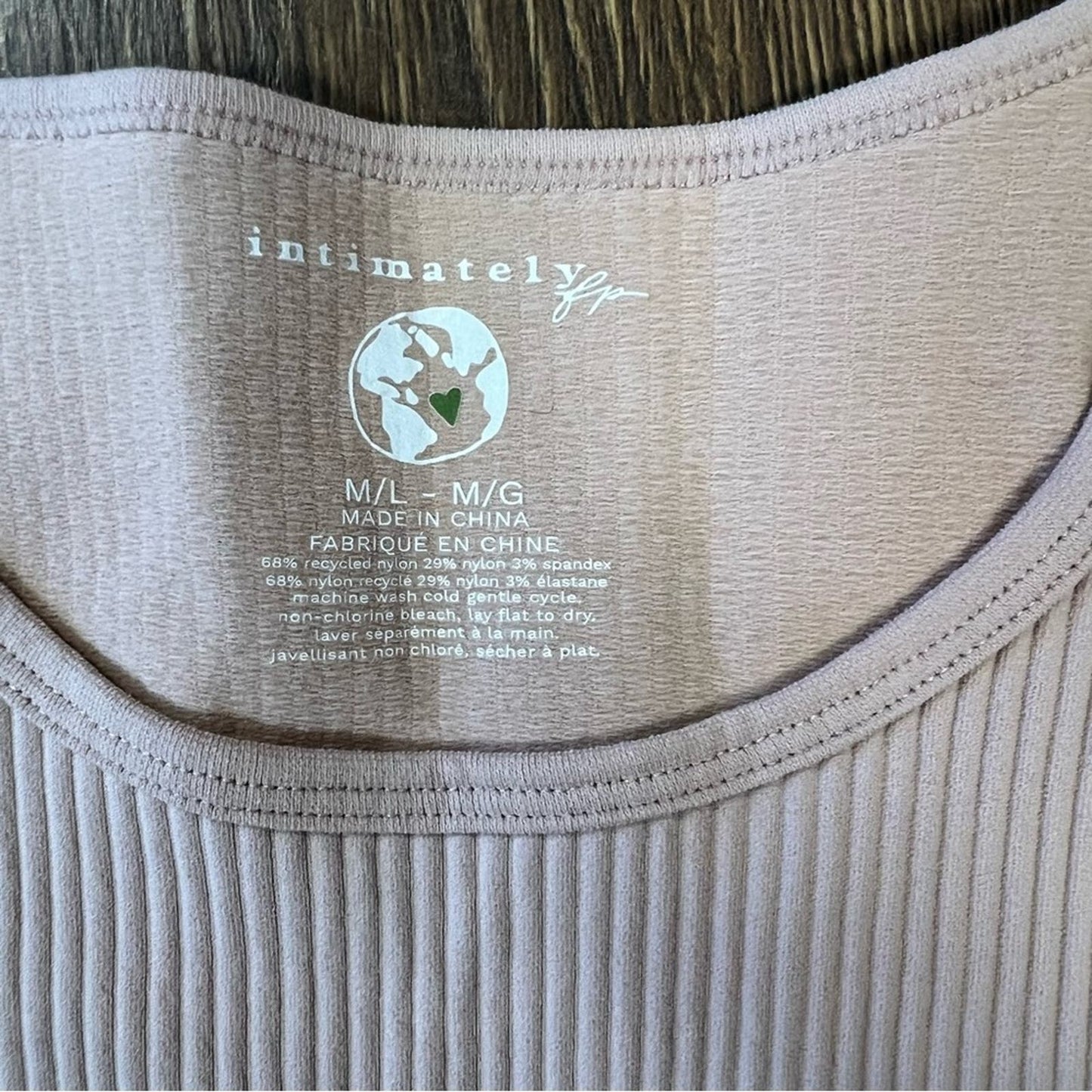 🆕 INTIMATELY FREE PEOPLE Ribbed Tee Pullover Top in ballet SZ M/L