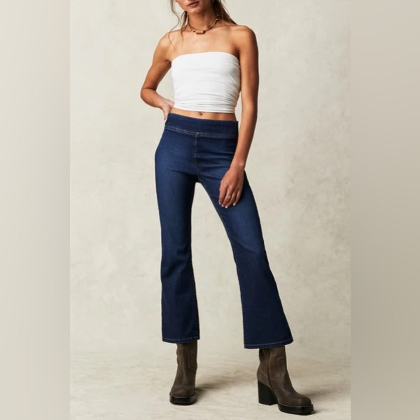 WE THE FREE In My Feelings Cropped Slim Flare SZ MED