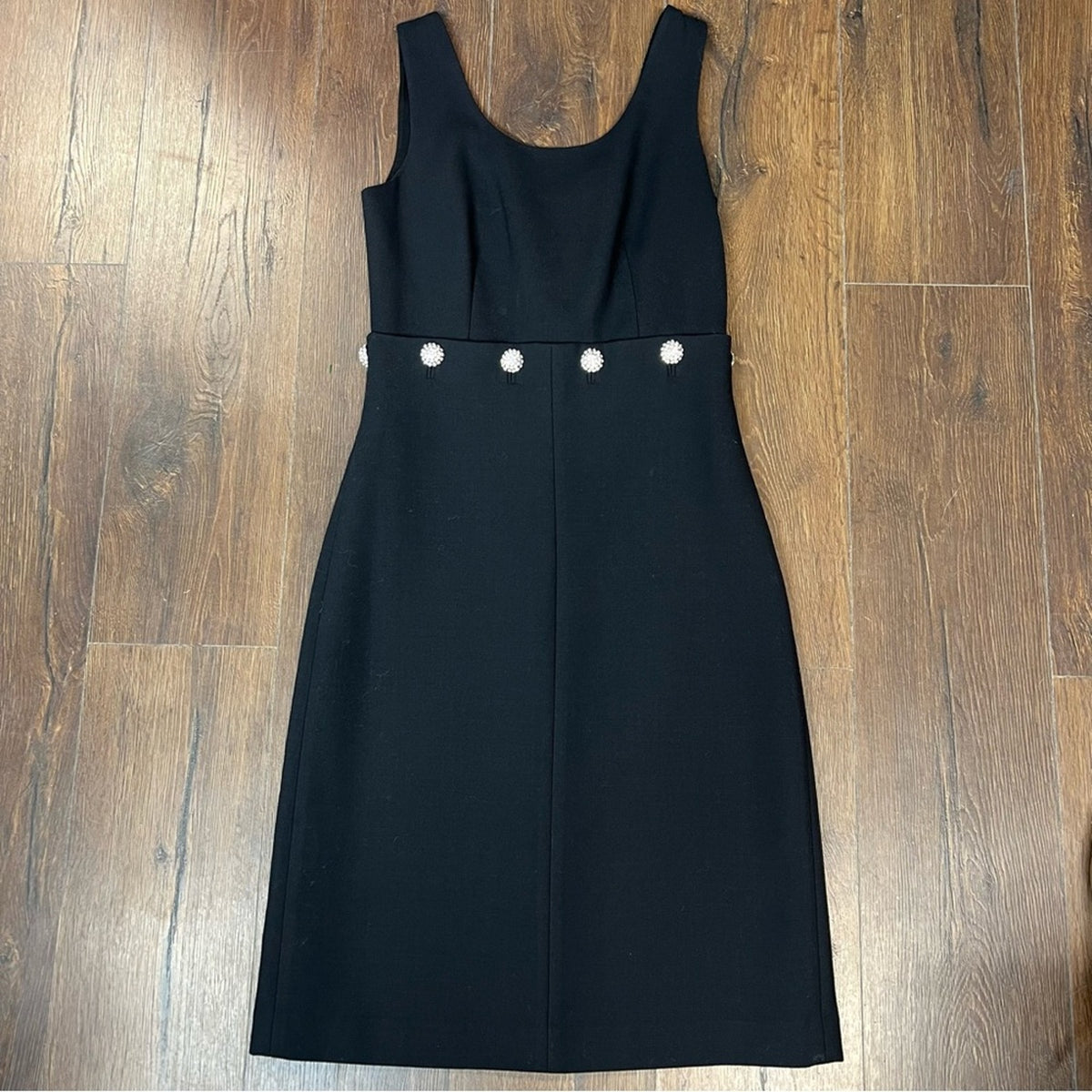 Tory Burch Fremont wool blend midi dress w/‎rhinestones SZ SM