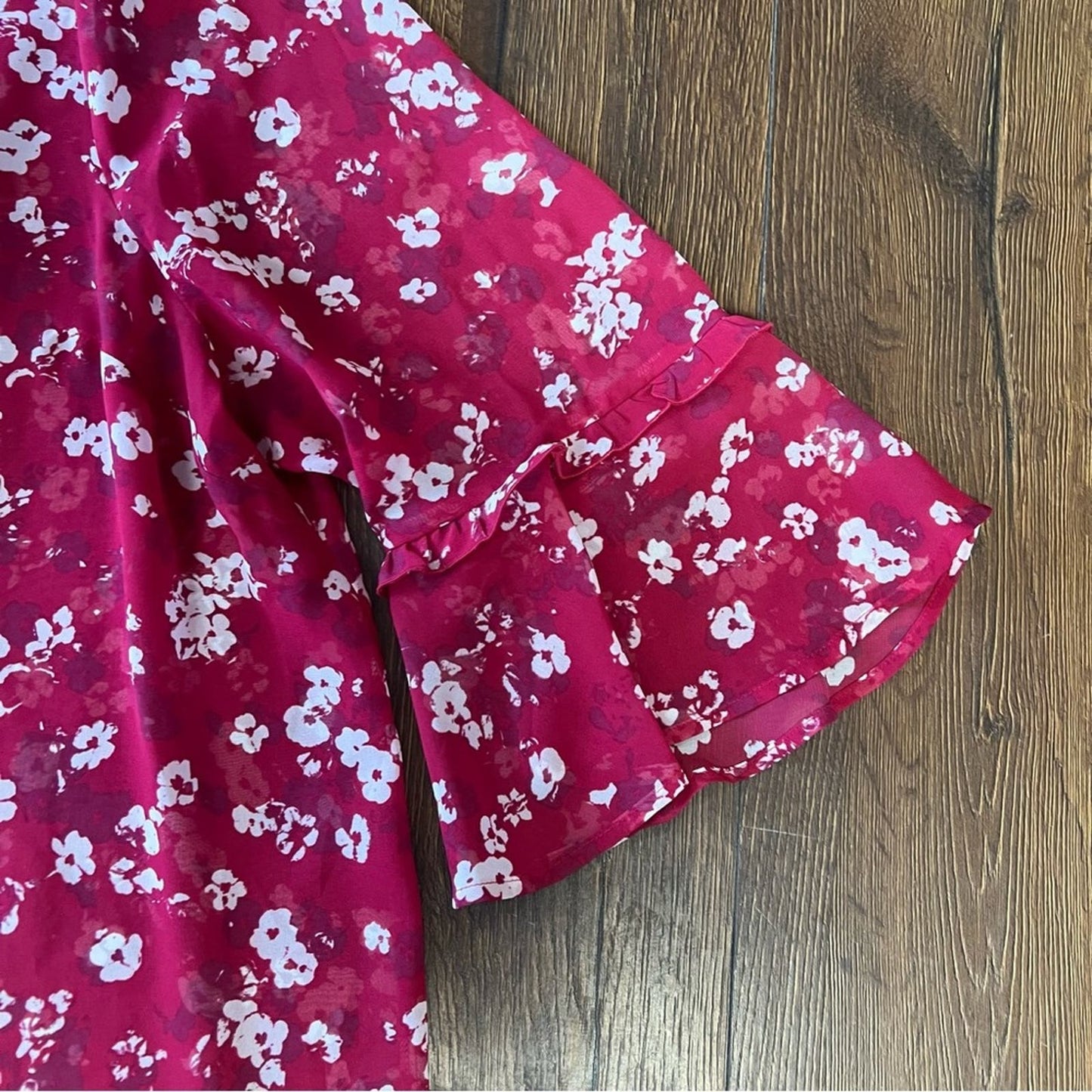 Lane Bryant pink floral blouse SZ 18
