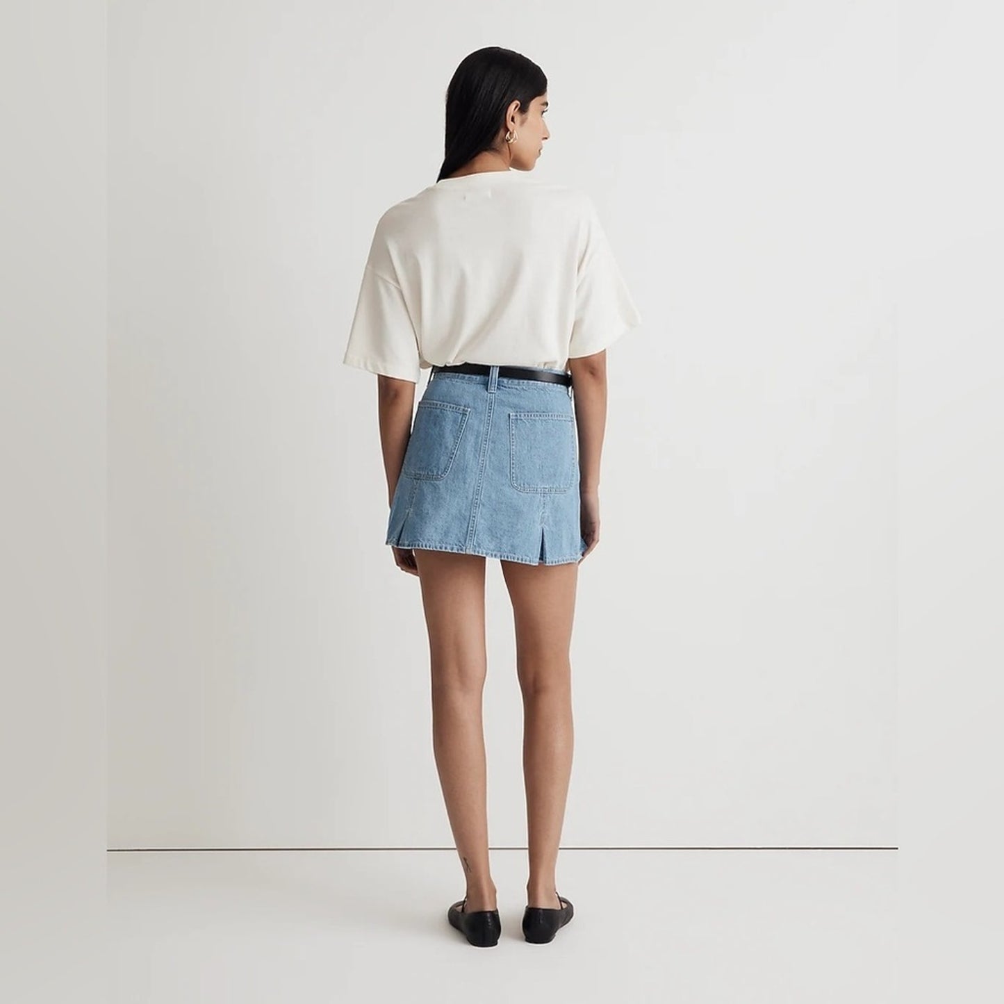 🆕 Madewell Pleated Denim Mini Skirt in Stilecrost Wash SZ 31/10