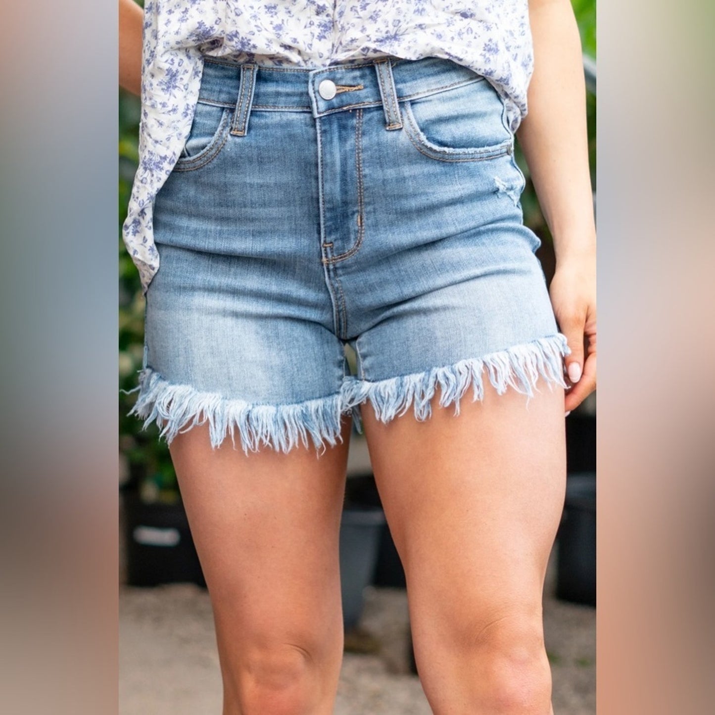 🆕 Judy Blue Panama, High-Rise‎ Denim Shorts Women's NEW SZ 2XL