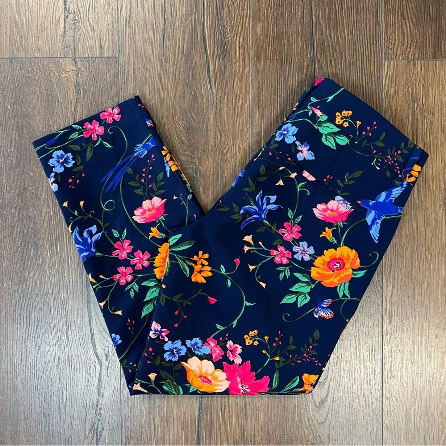 Old Navy, blue floral Harper pants SZ 4