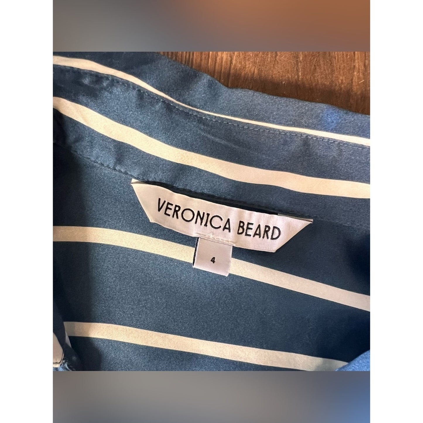 Veronica Beard Otis Striped Silk-Blend Satin Midi Dress SZ 4