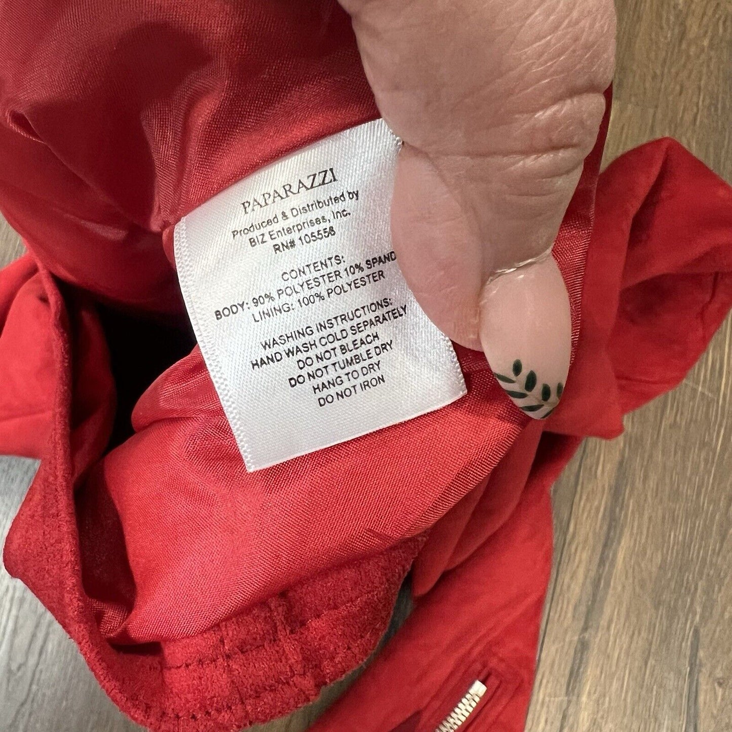 Paparazza red faux suede moto jacket Size Small