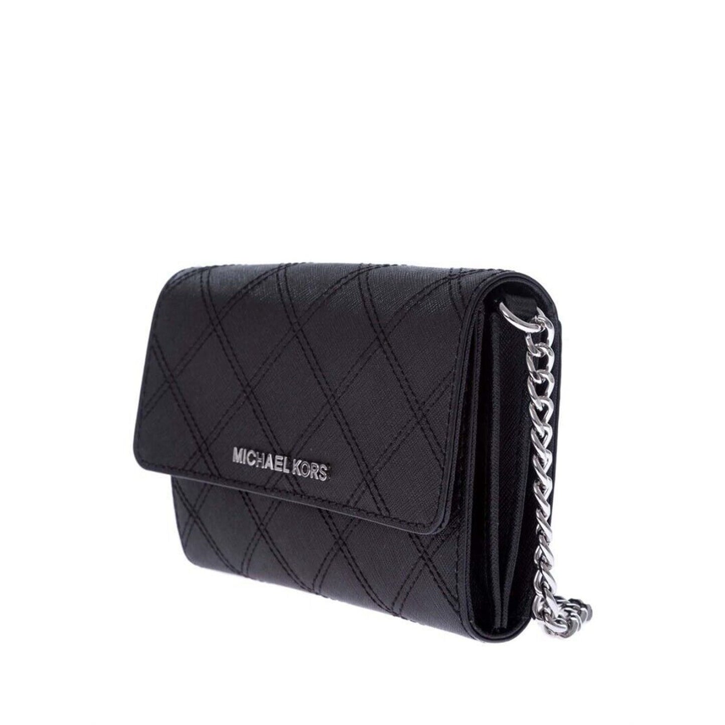 Michael Kors saffiano black Quilted crossbody clutch