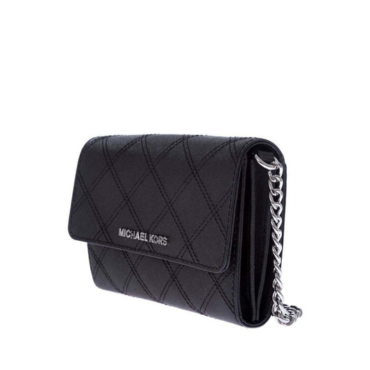 Michael Kors saffiano black Quilted crossbody clutch