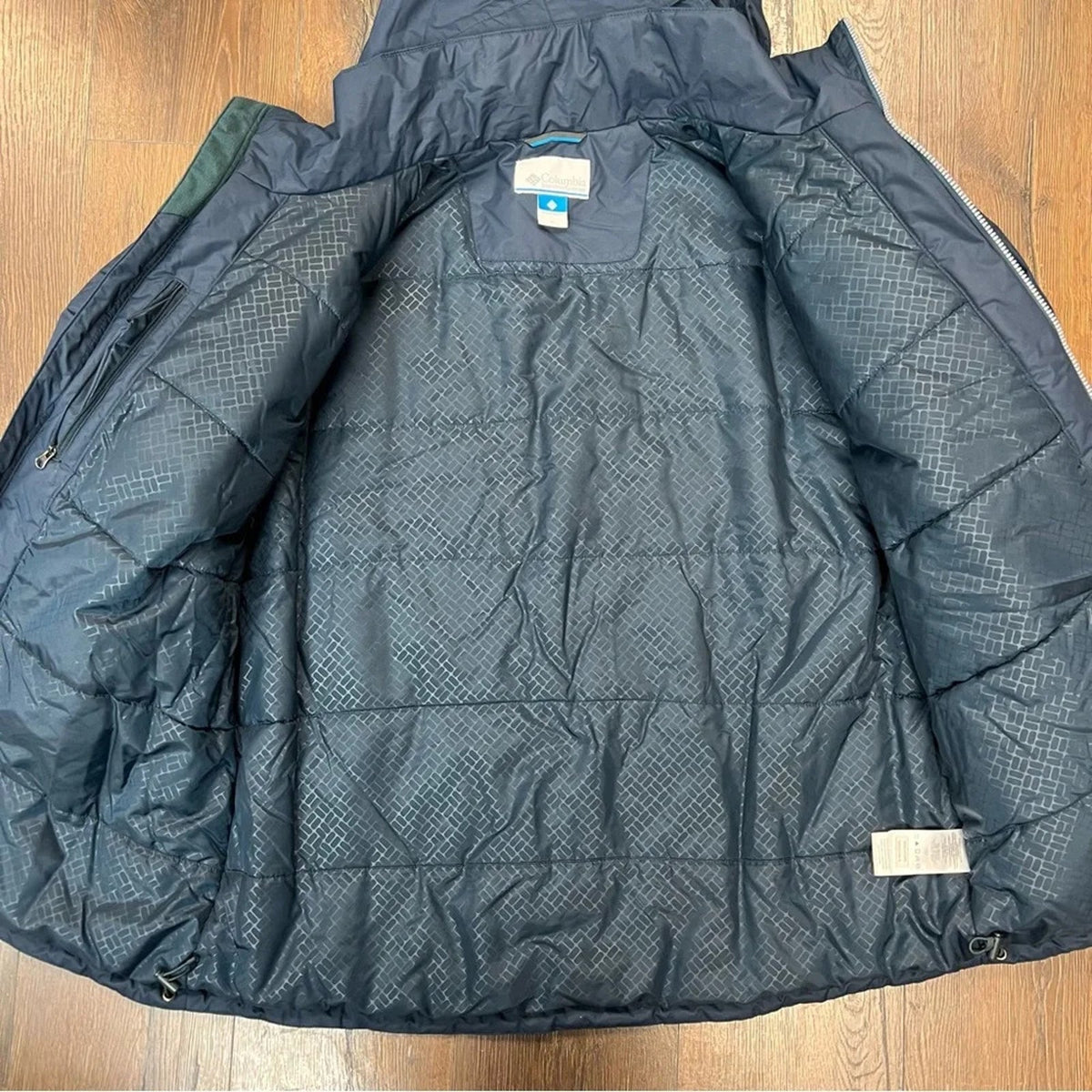 Men’s Columbia two‎ tone blue winter coat SZ XL