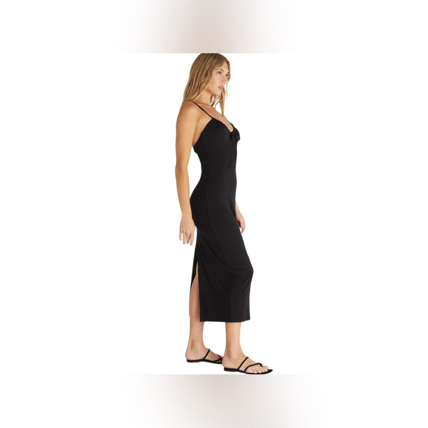 🆕 Z Supply Melinda Sleek Black Midi Dress NWT SZ SM