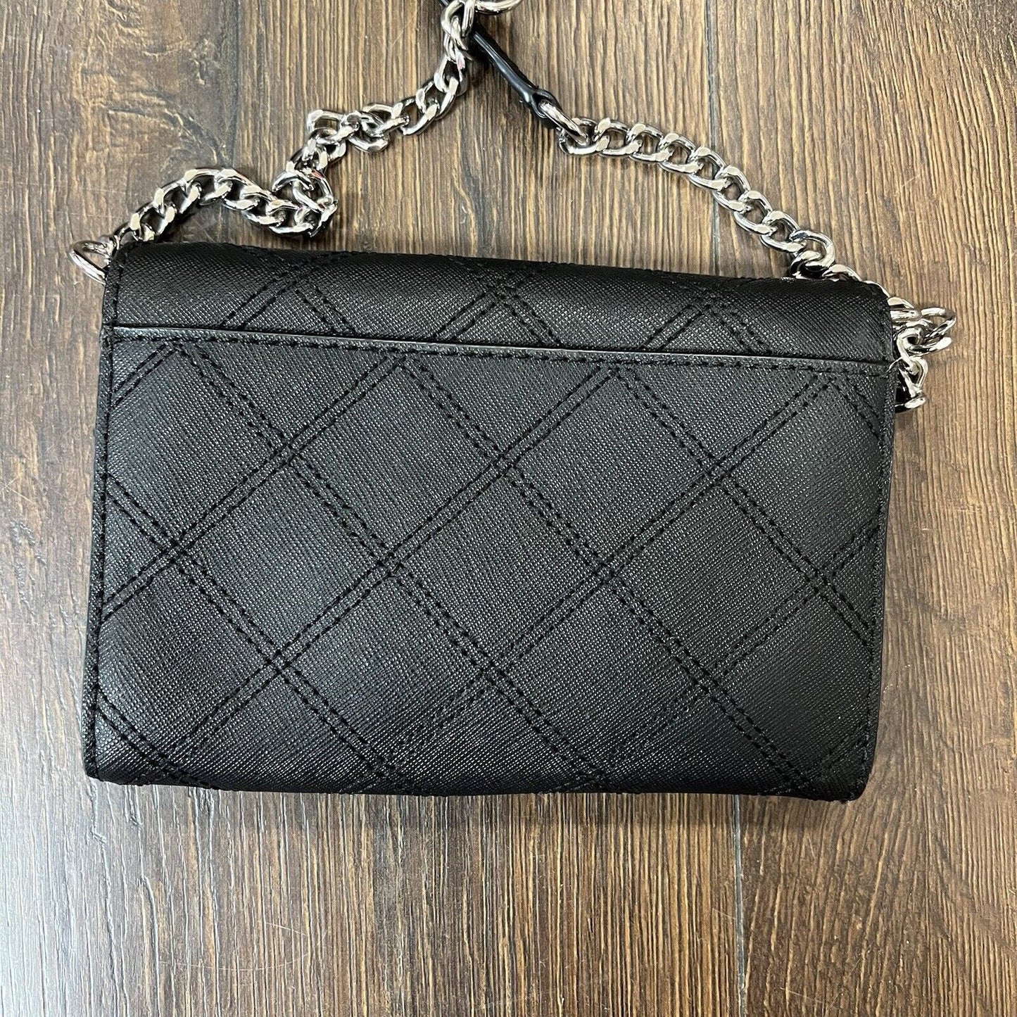 Michael Kors saffiano black Quilted crossbody clutch