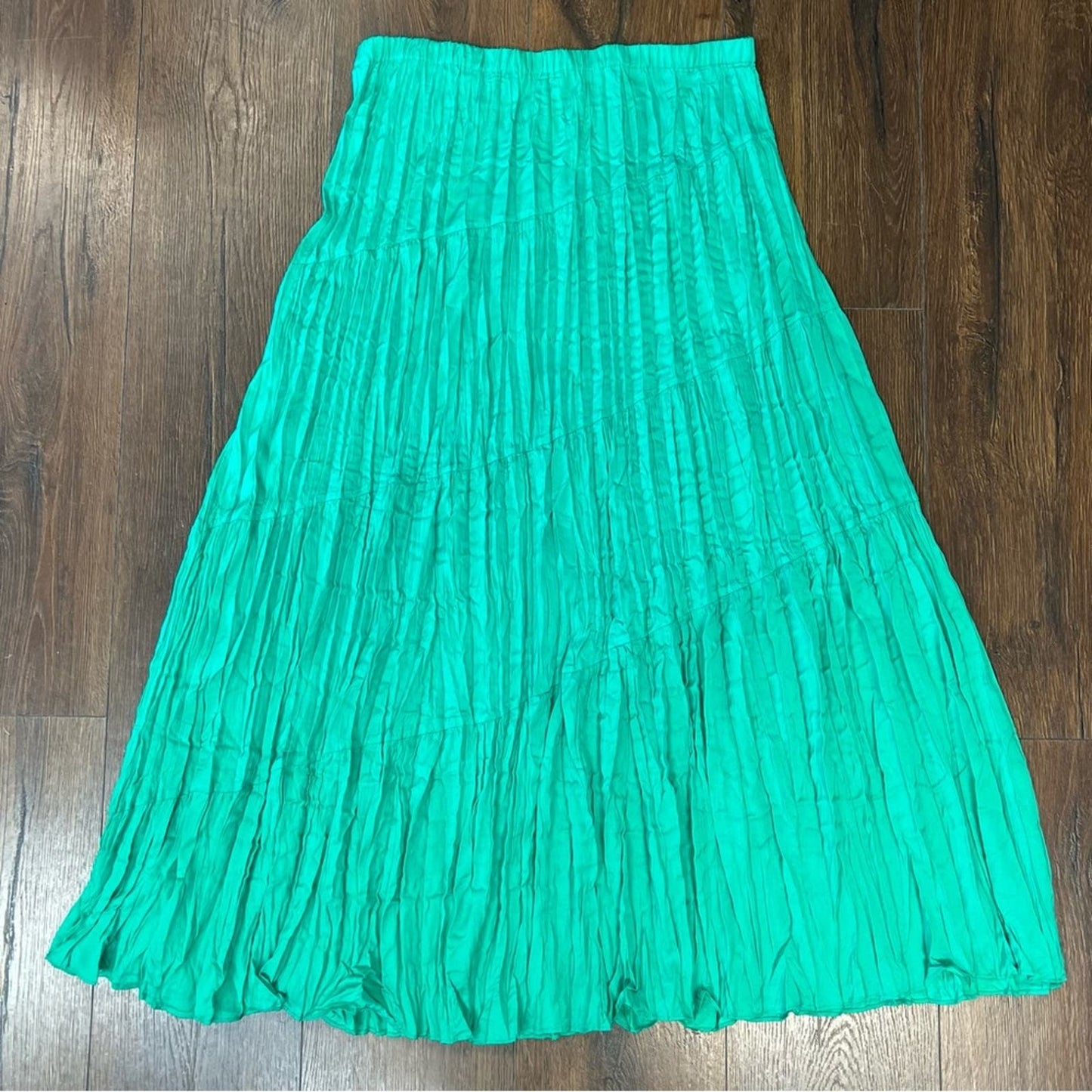 Chicos Tiered Crinkle Maxi Skirt SZ 1/MED