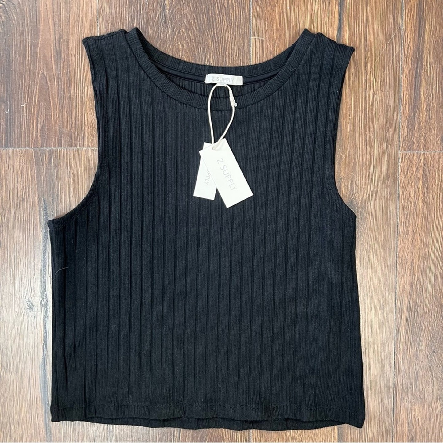 NEW Z Supply Lorraine Black‎ Rib Tank SZ LG