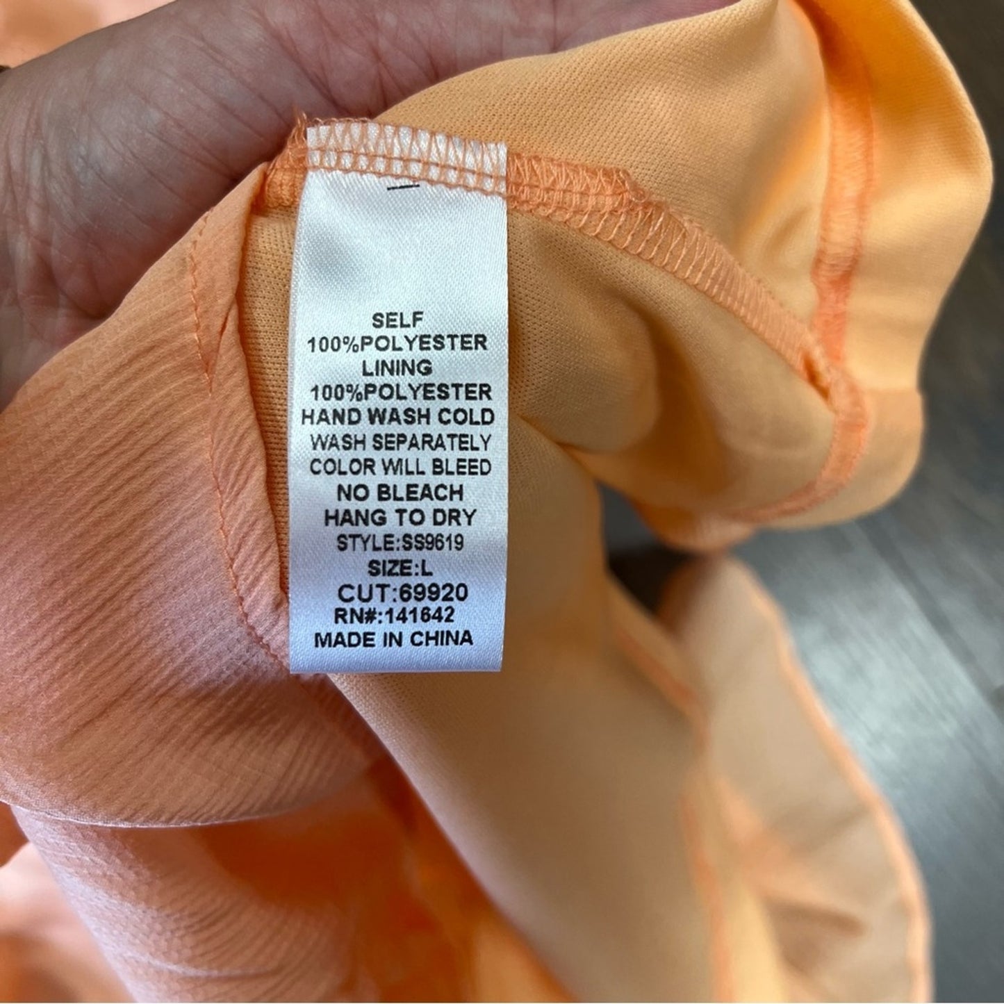She + Sky orange tired mini dress SZ LG