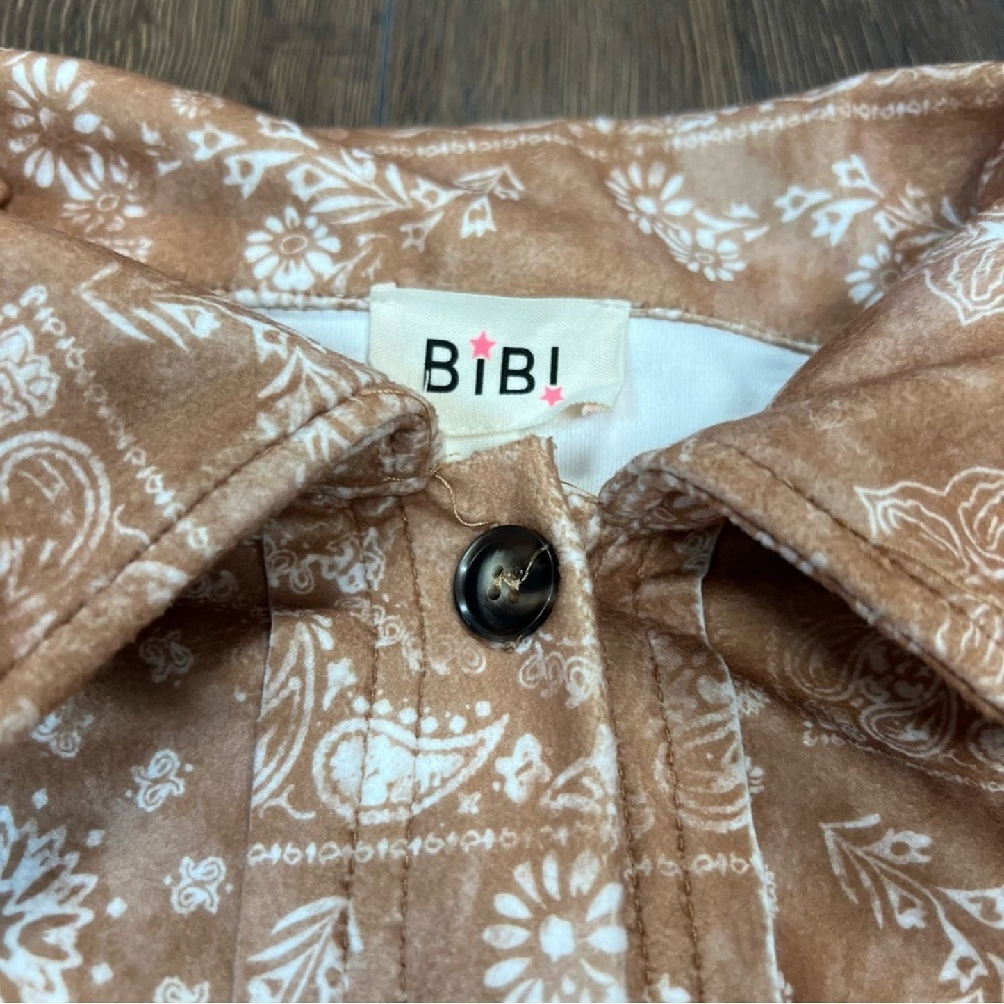 BiBi Sable Paisley shirt jacket SZ LG