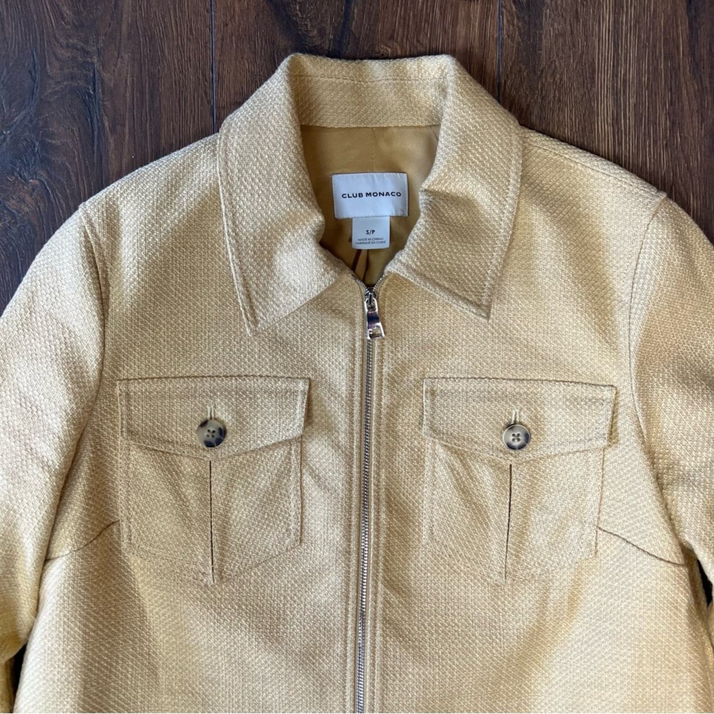 Club Monaco Textured Crop Jacket in ginger SZ SM